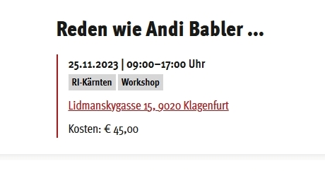 Read more about the article Workshop: Reden wie Andi Babler …
